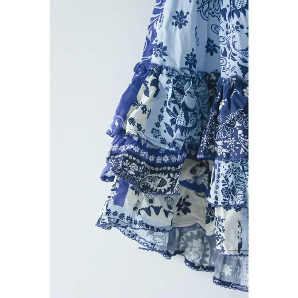 Agua Bendita Maona Atma Mini Dress Self Tie Paisley Size XS NWT - Picture 6 of 8